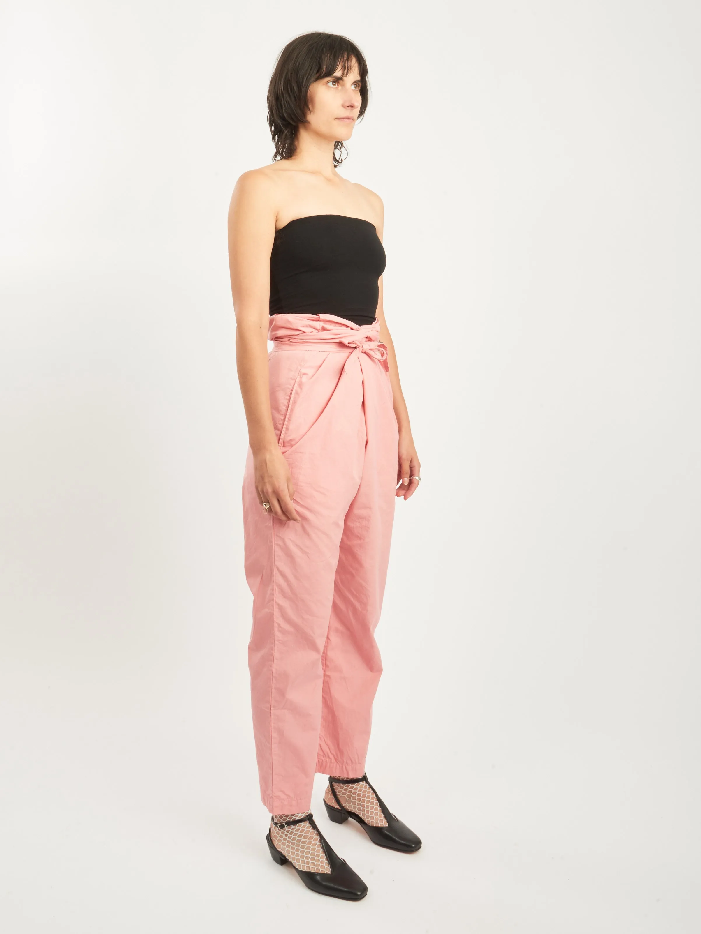 Peach Jade Suvin Cotton Broadcloth Wrapped Pants sold by Frances May Houseline product image thumbnail 5