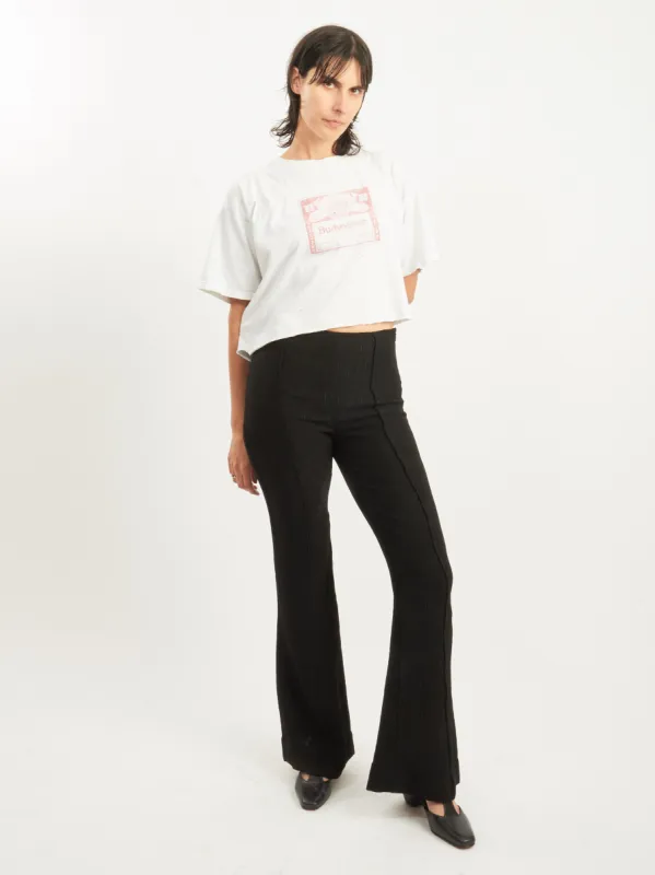 Black Viscose Stretch Crepe Flared Pants made by Ganni