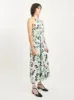 White Floral Halter Midi Dress sold by Frances May Houseline