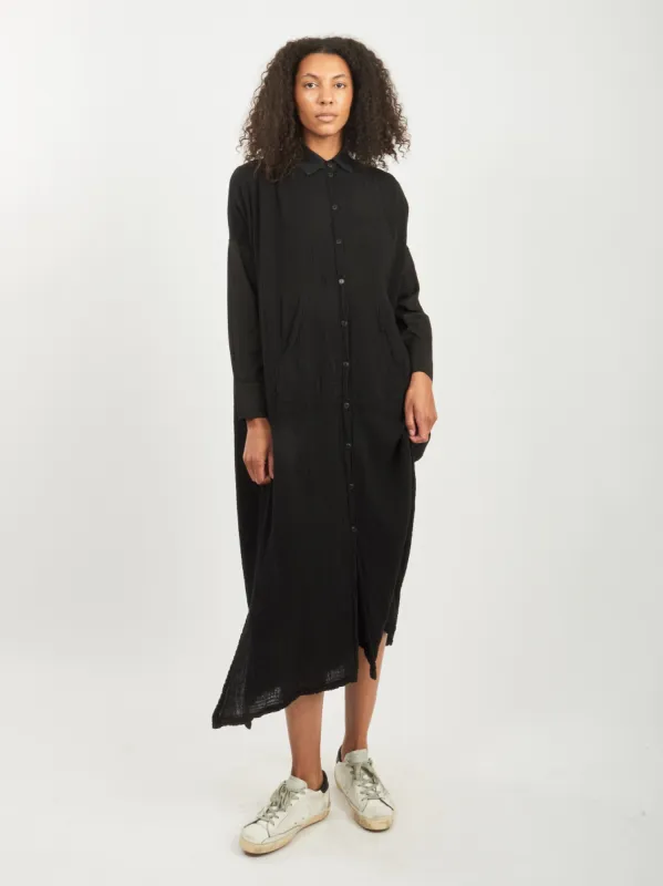 Black Caftan Shirt Dress made by Raquel Allegra