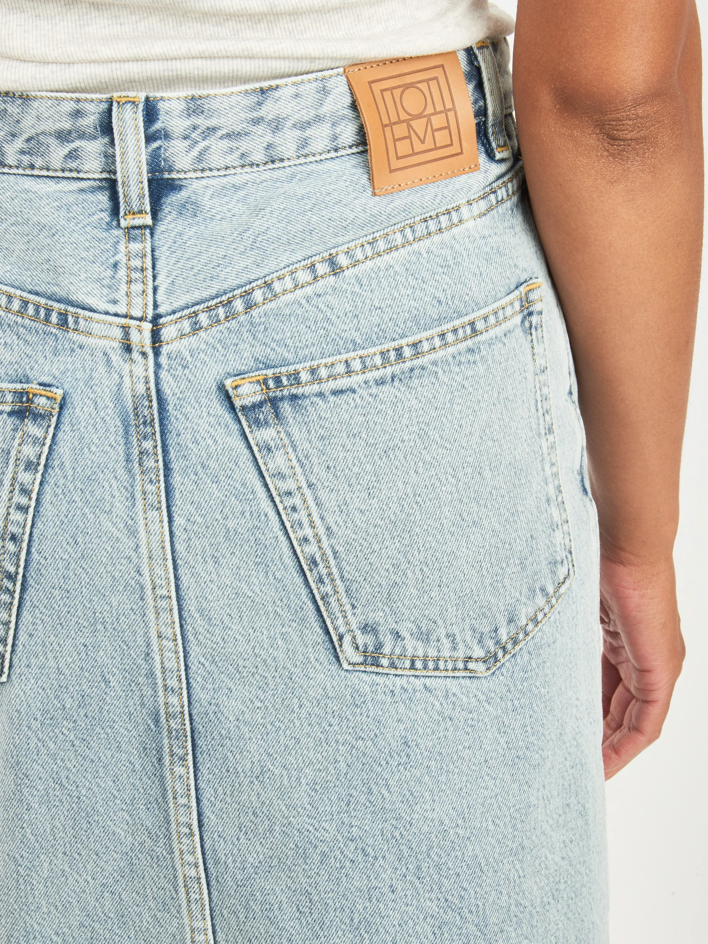 Cool Blue Denim Midi Skirt sold by Frances May Houseline product image thumbnail 3