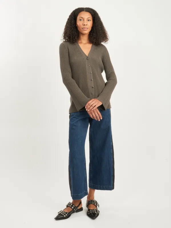 Coal Column Cardigan sold by Frances May Houseline