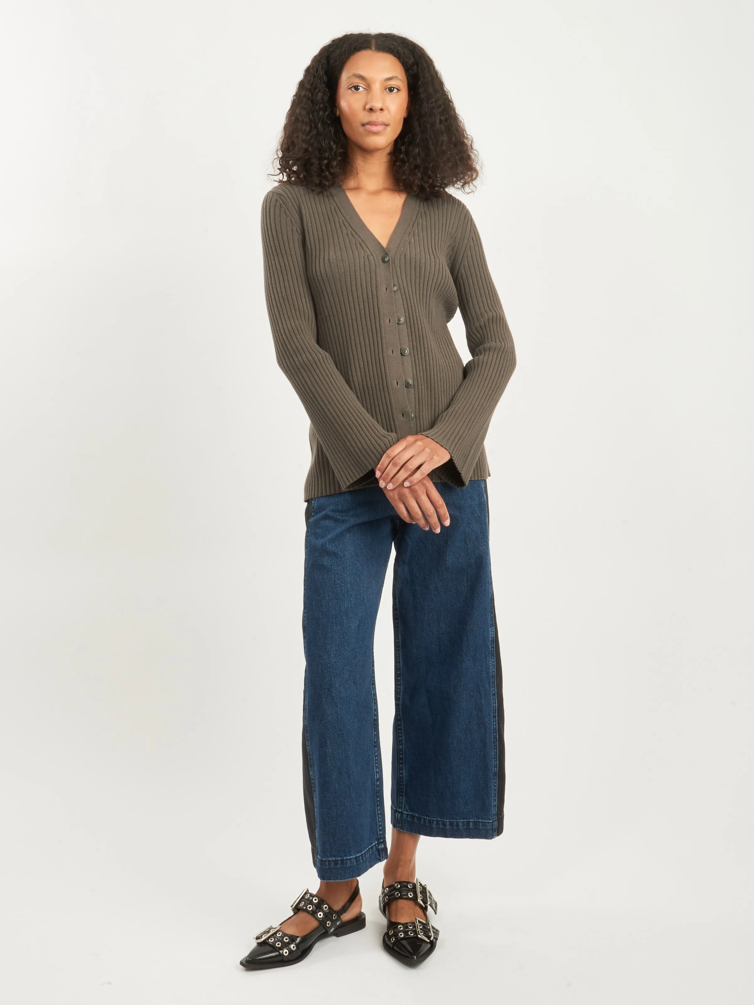 Coal Column Cardigan sold by Frances May Houseline