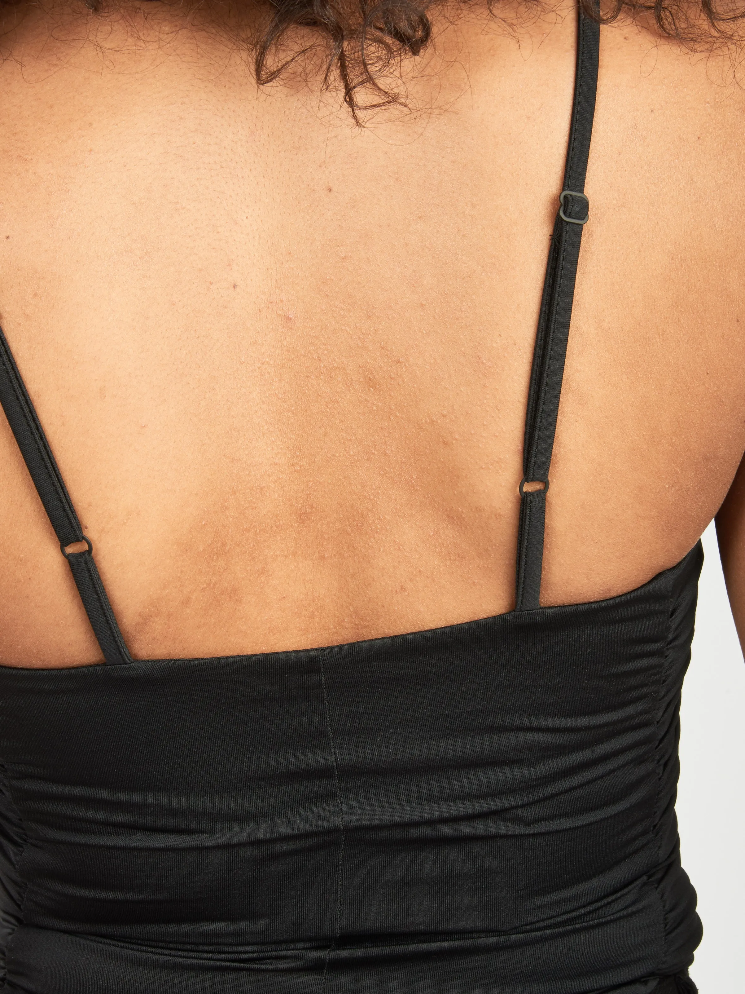 Black Stretch Light Weight Tech Knit Shirred Cami sold by Frances May Houseline product image thumbnail 5