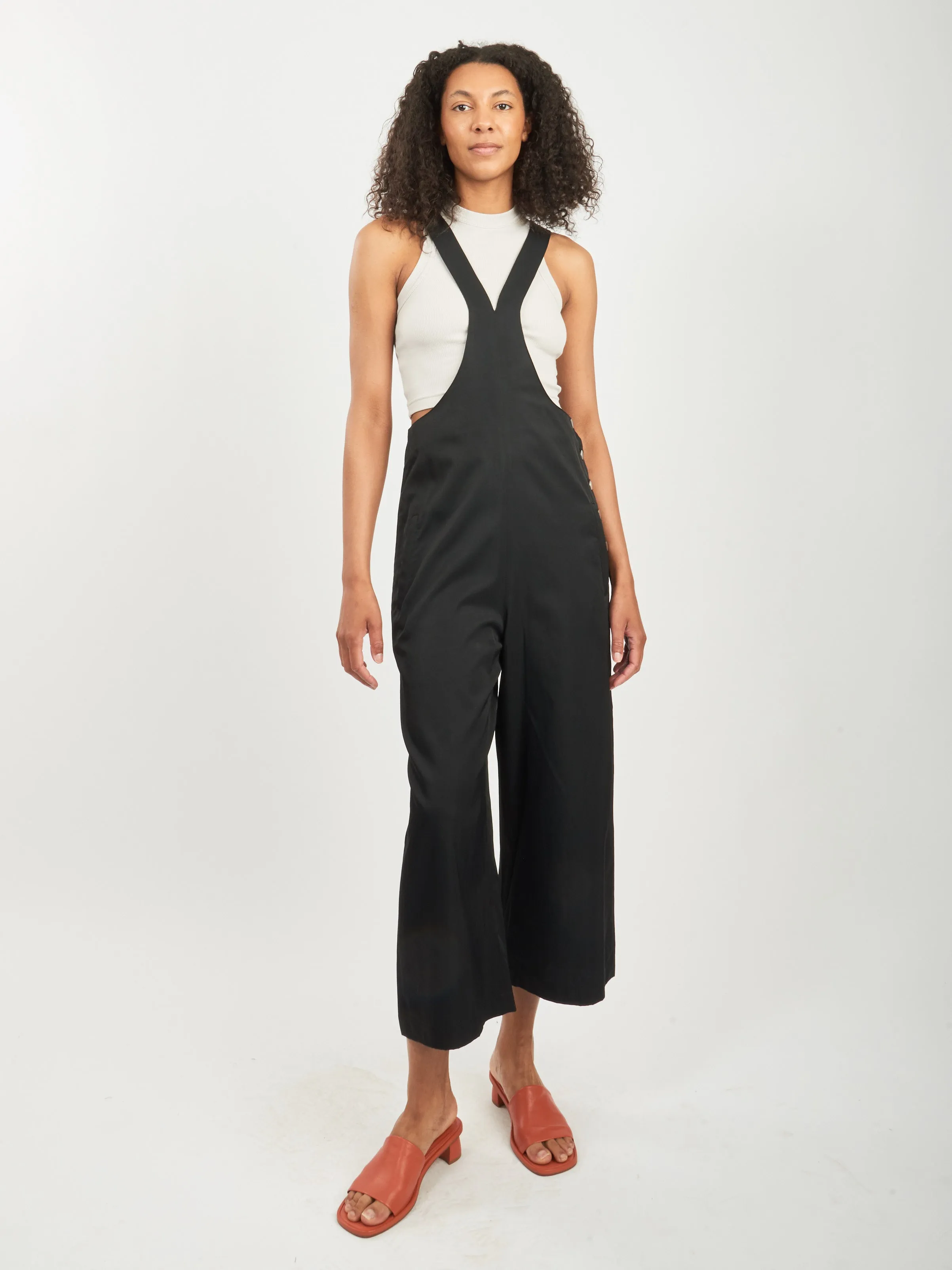 Black Drapey Suiting Jumpsuit sold by Frances May Houseline product image thumbnail 2