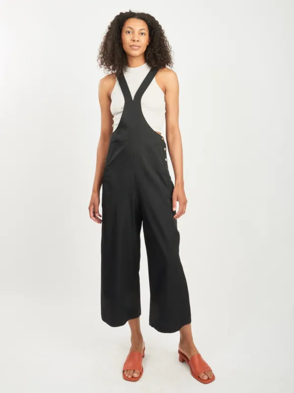 Black Drapey Suiting Jumpsuit sold by Frances May Houseline