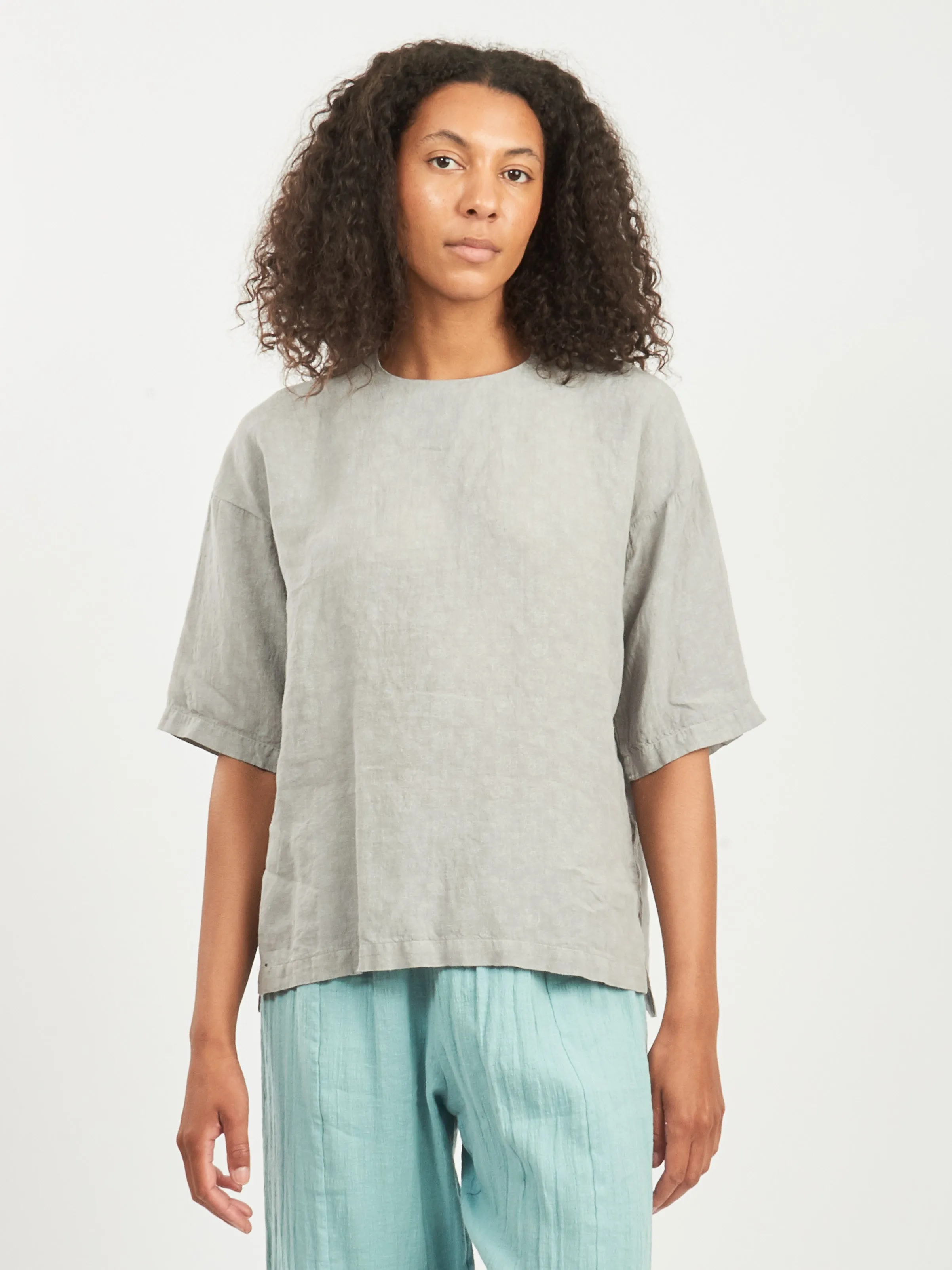 Ash Violet Jade Old Floral-Patterned Linen S/S Pullover sold by Frances May Houseline product image thumbnail 2