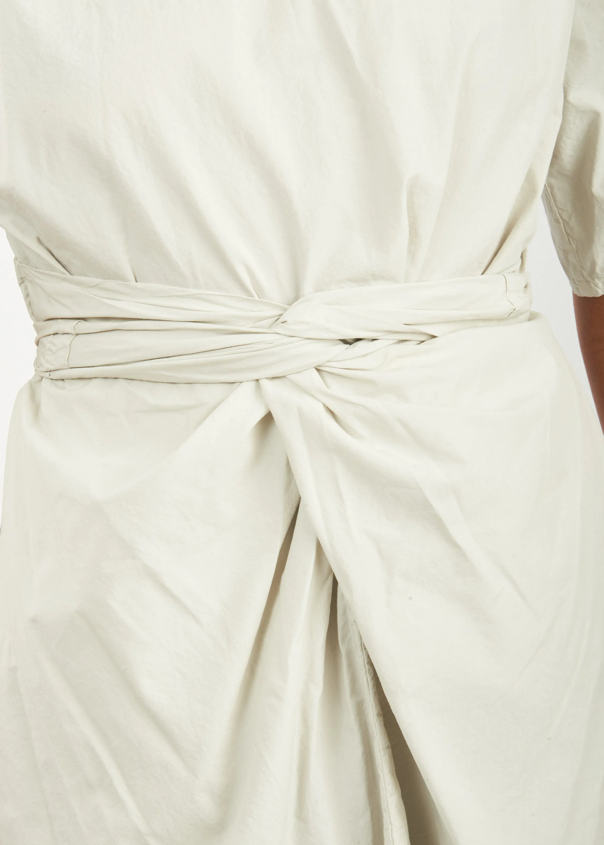 Silver Quartz Cotton Silk Broadcloth Wrapped Dress sold by Frances May Houseline product image thumbnail 3