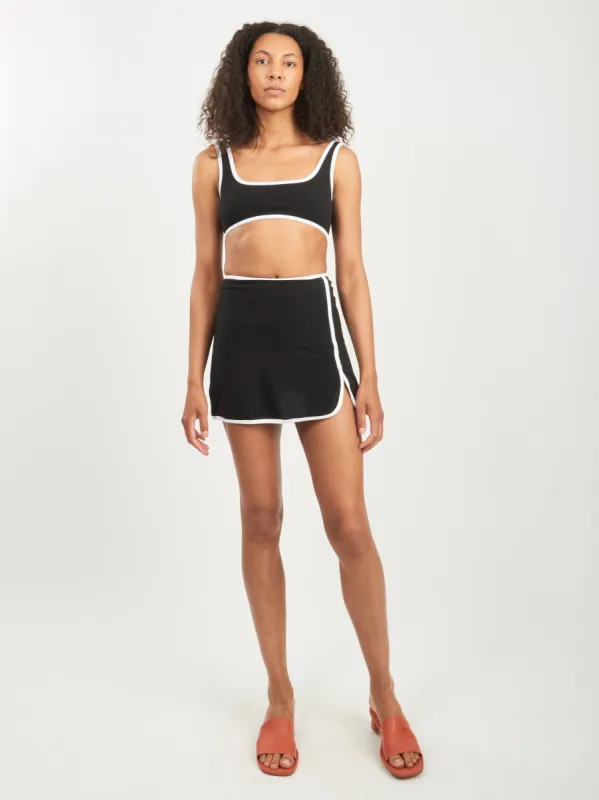 Black/White Minnie Contrast Skort sold by Frances May Houseline