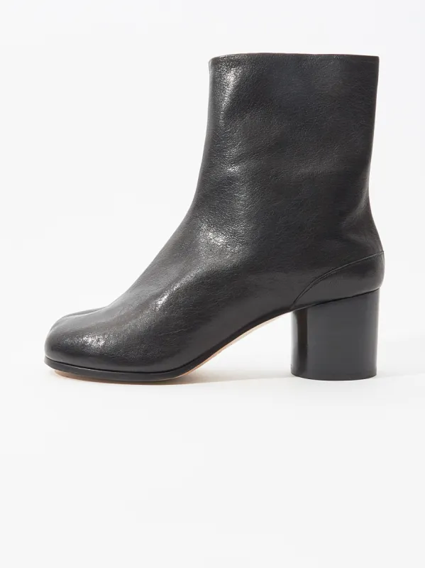 Black Mid-Heel Tabi Boots sold by Frances May Houseline