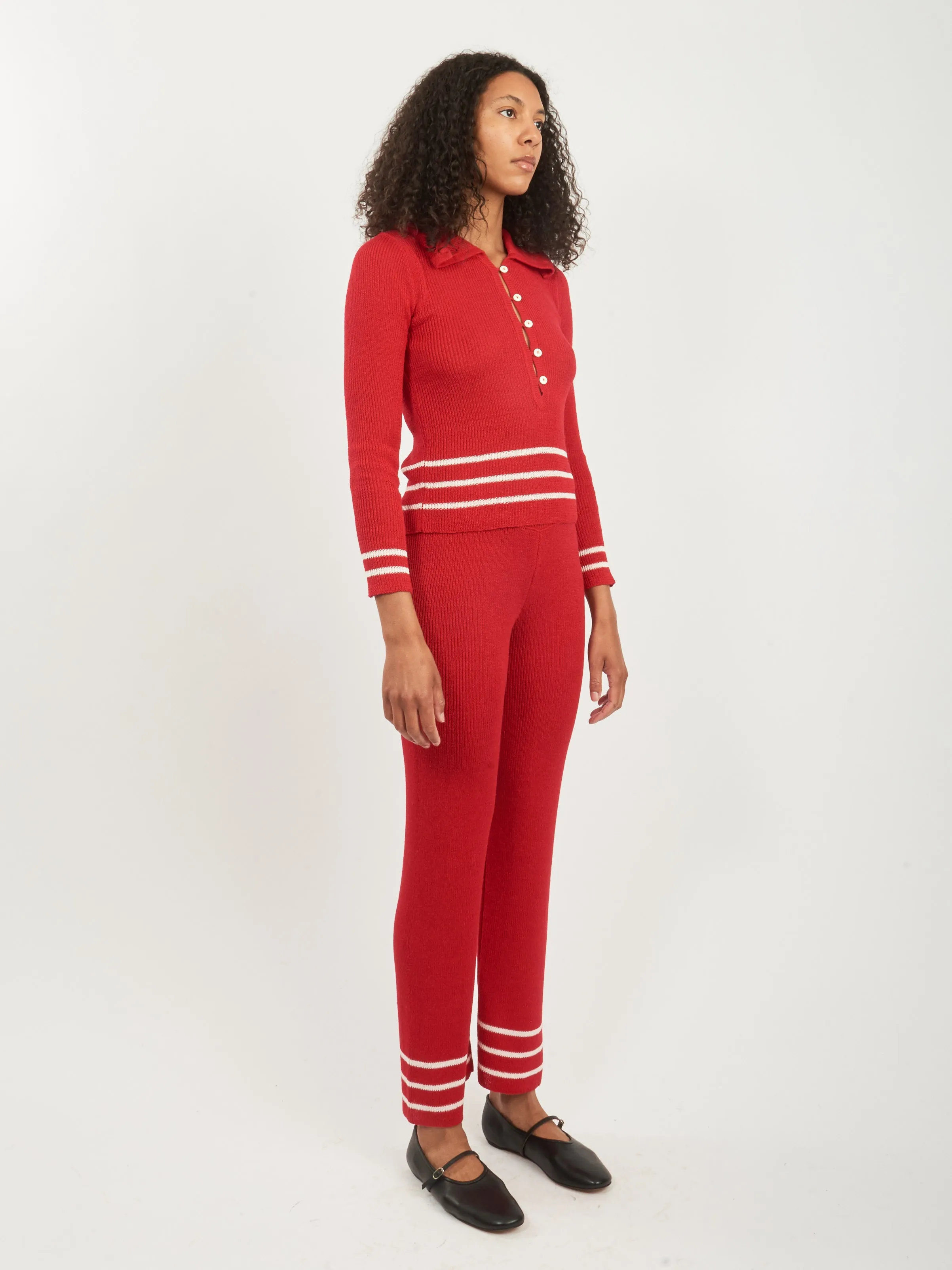 Red Quincy Stripe Jogger sold by Frances May Houseline product image thumbnail 4