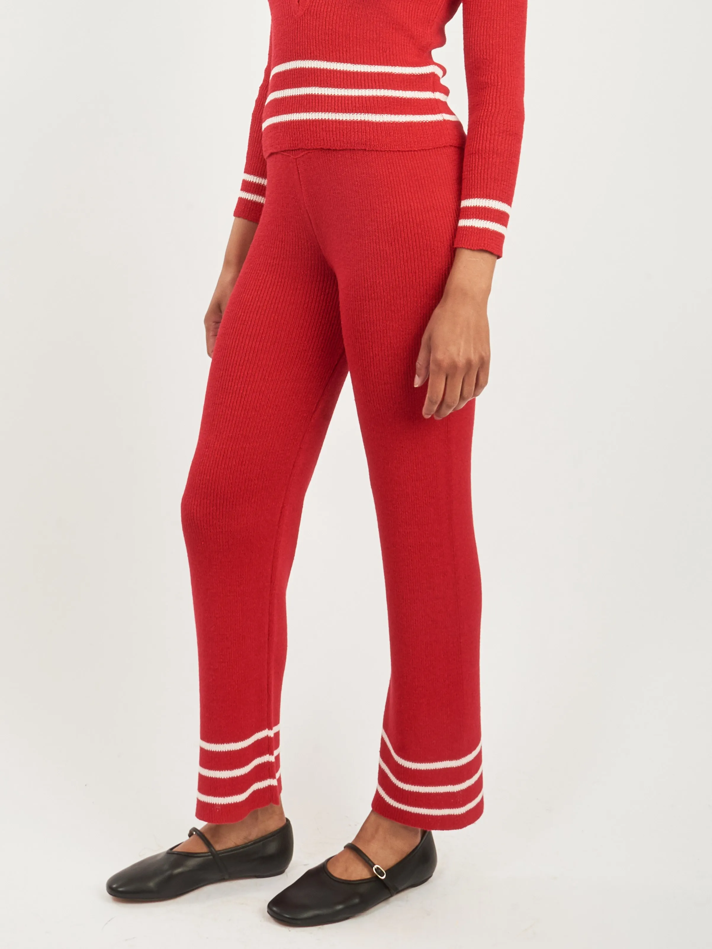 Red Quincy Stripe Jogger sold by Frances May Houseline product image thumbnail 2