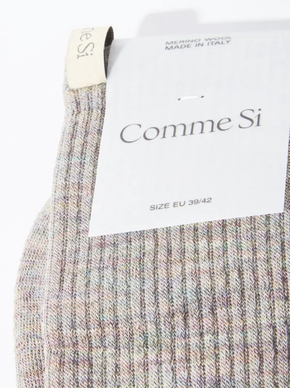 Rainbow Melange The Merino Tube Sock sold by Frances May Houseline