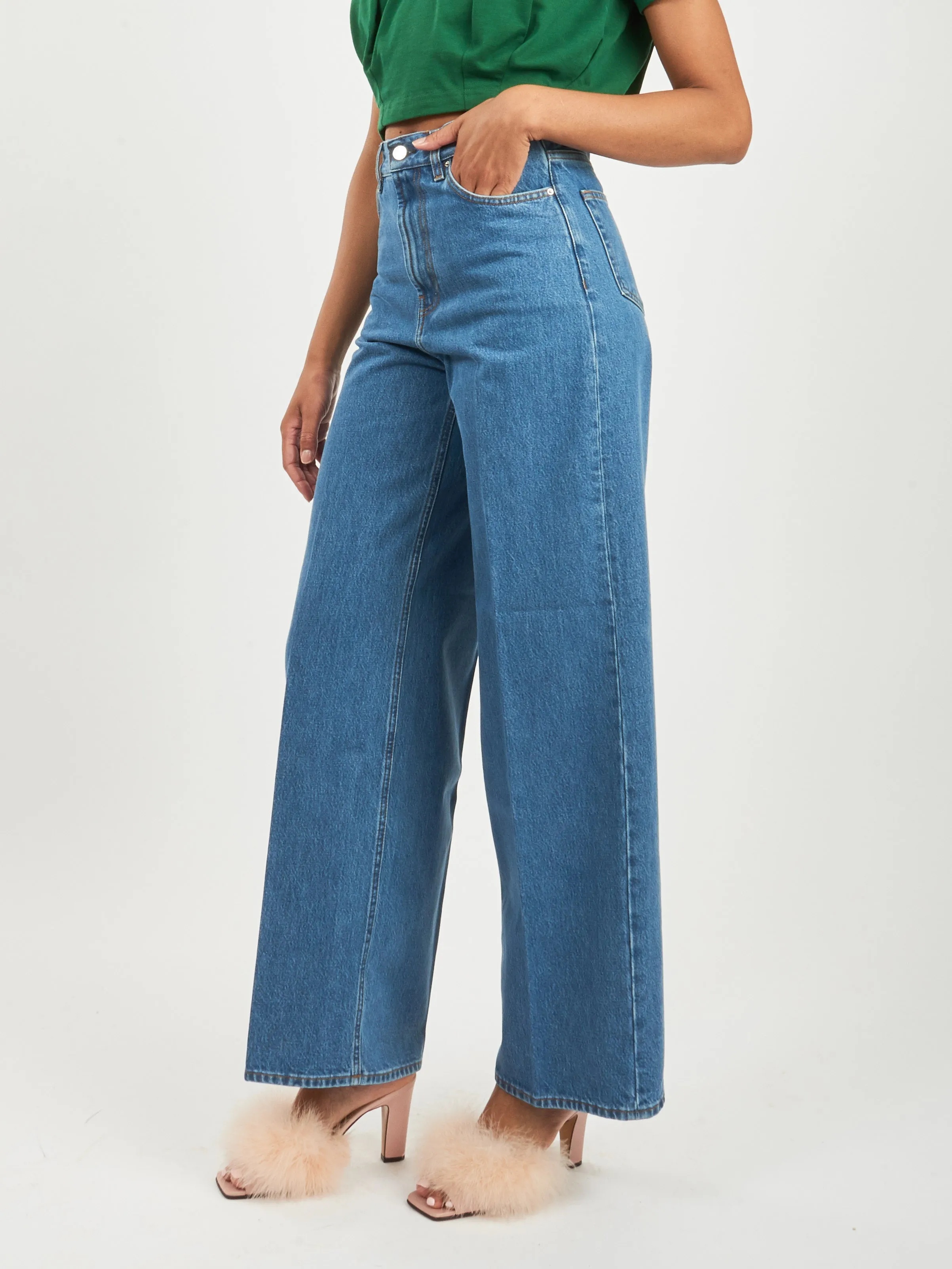 Vibrant Blue Wide Leg Denim sold by Frances May Houseline product image thumbnail 2