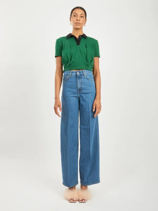 Vibrant Blue Wide Leg Denim sold by Frances May Houseline