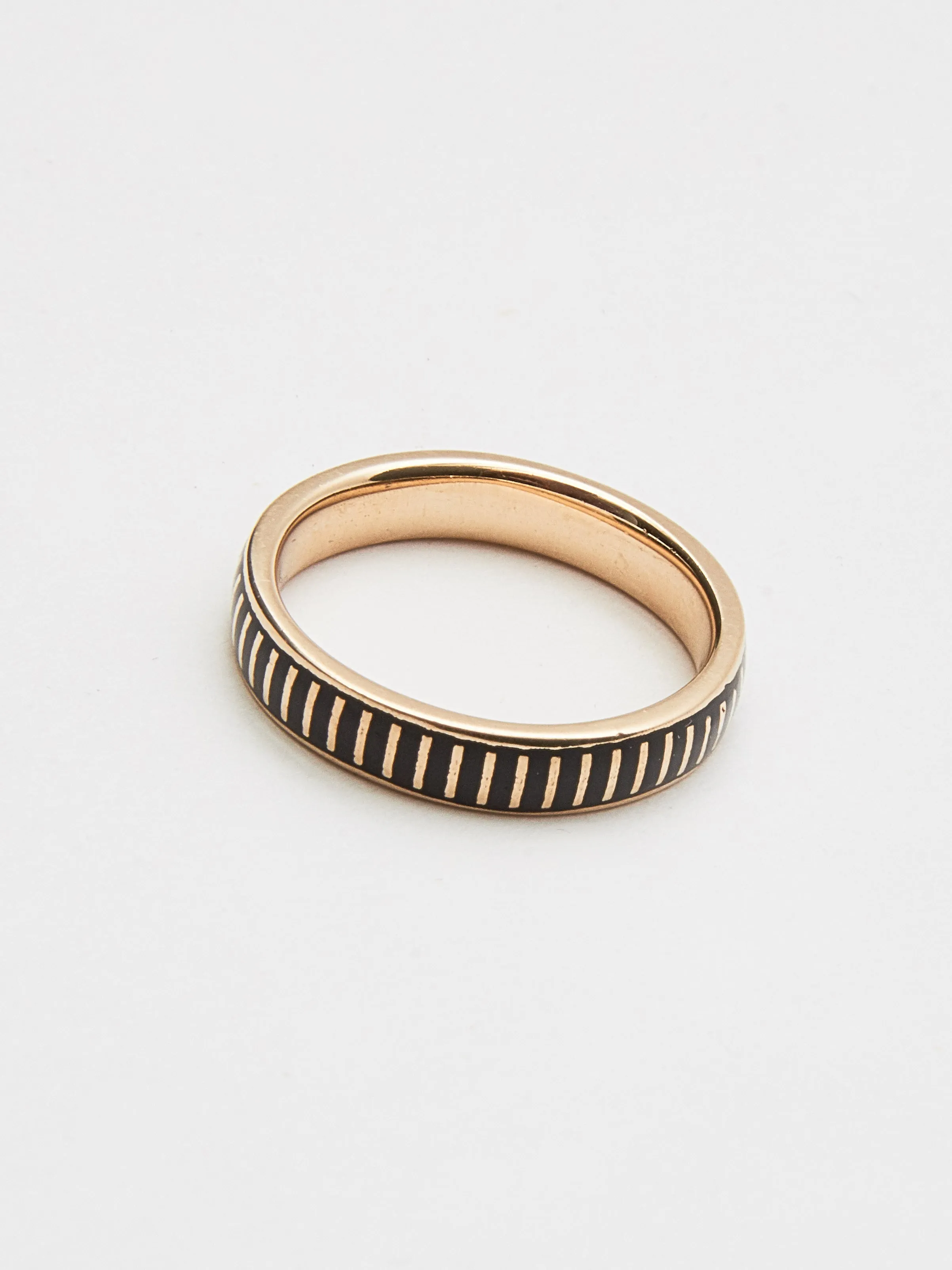 Striped Black Enamel Ring sold by Frances May Houseline product image thumbnail 3