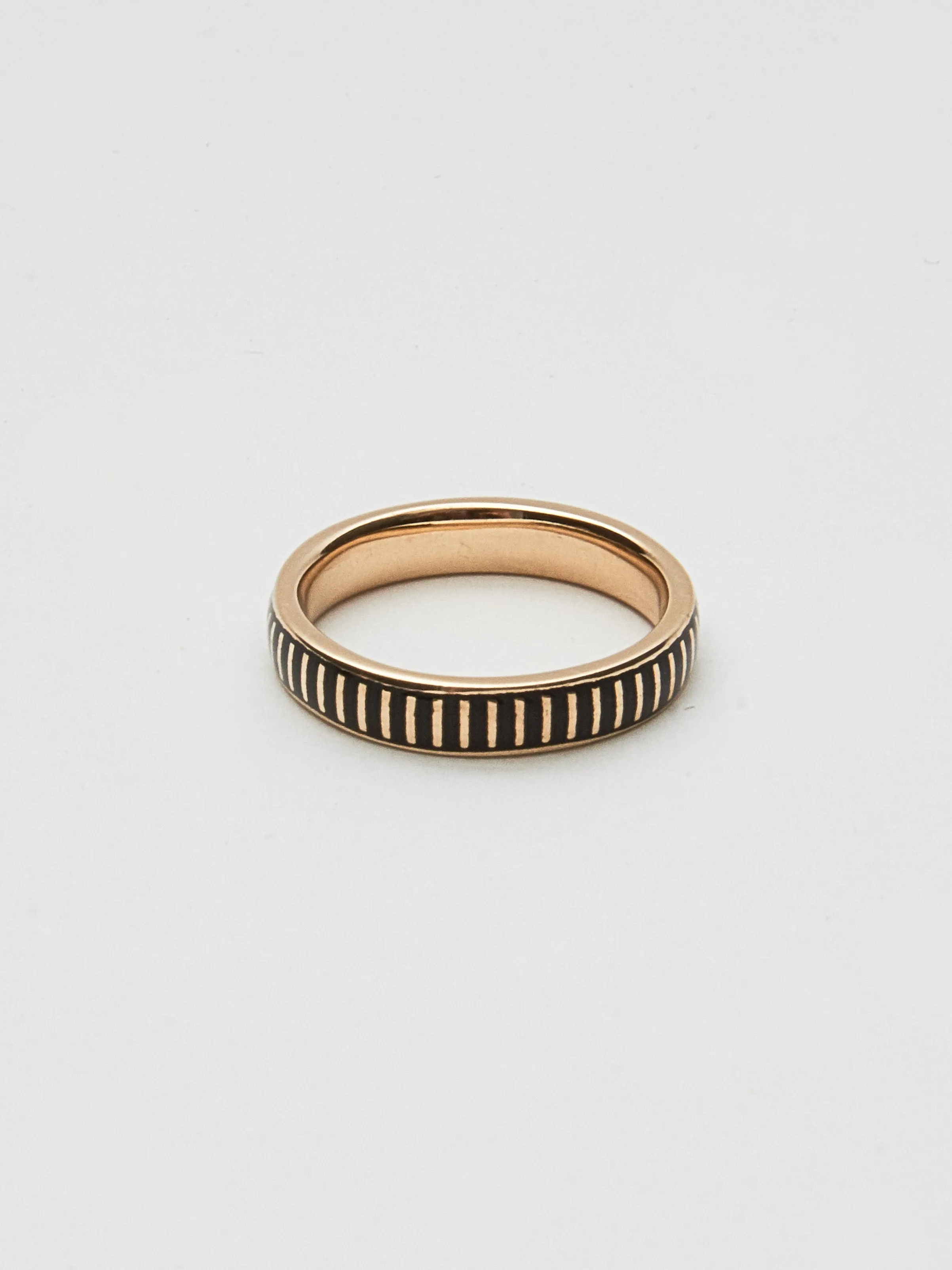 Striped Black Enamel Ring sold by Frances May Houseline