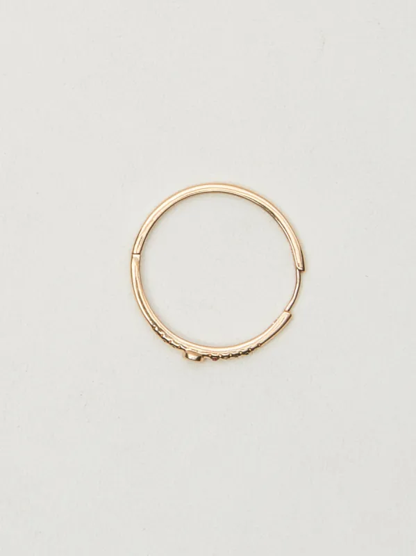 Diamond Bezel Rainbow Gem Hoop (Single) sold by Frances May Houseline