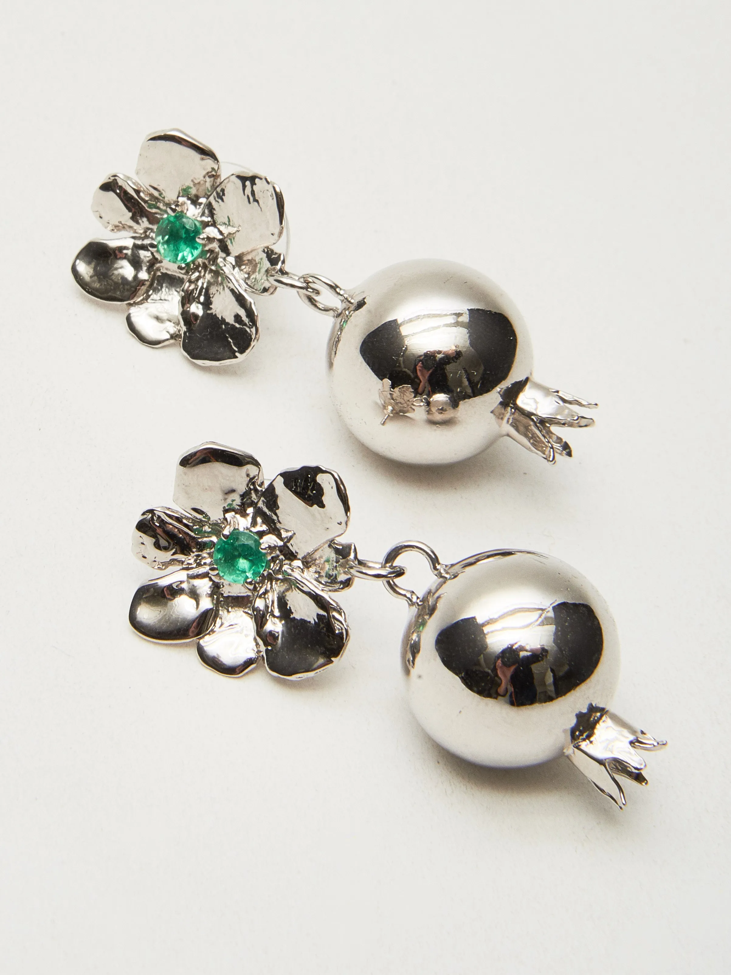 White Bronze/Lizard Green Melograno Earrings sold by Frances May Houseline product image thumbnail 4