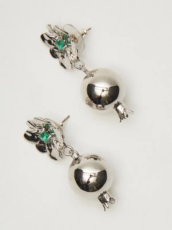 White Bronze/Lizard Green Melograno Earrings sold by Frances May Houseline