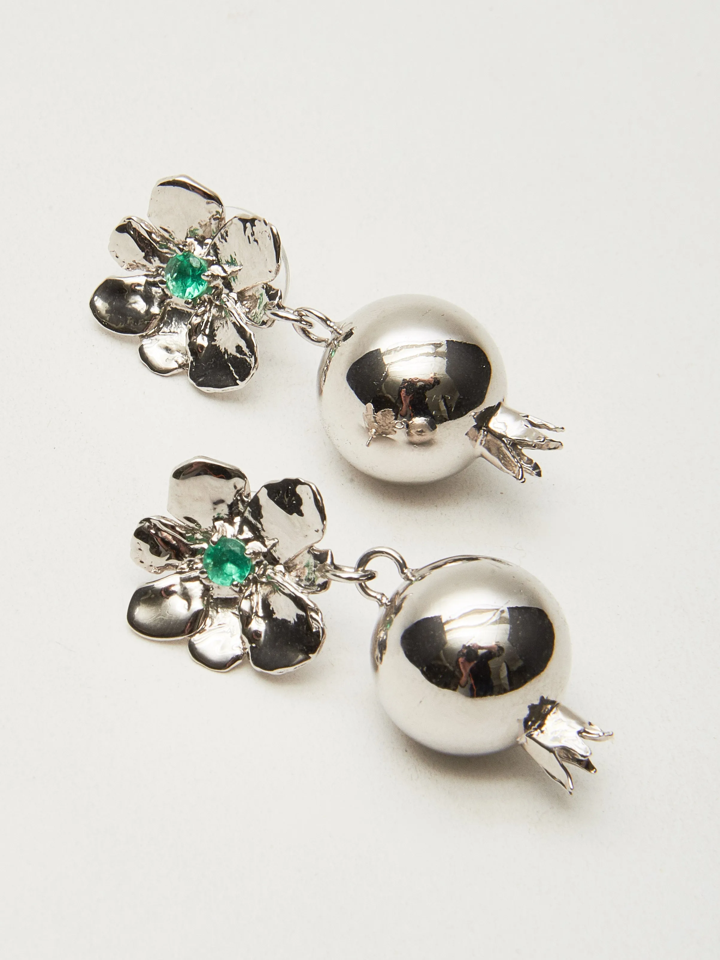 White Bronze/Lizard Green Melograno Earrings sold by Frances May Houseline product image thumbnail 2