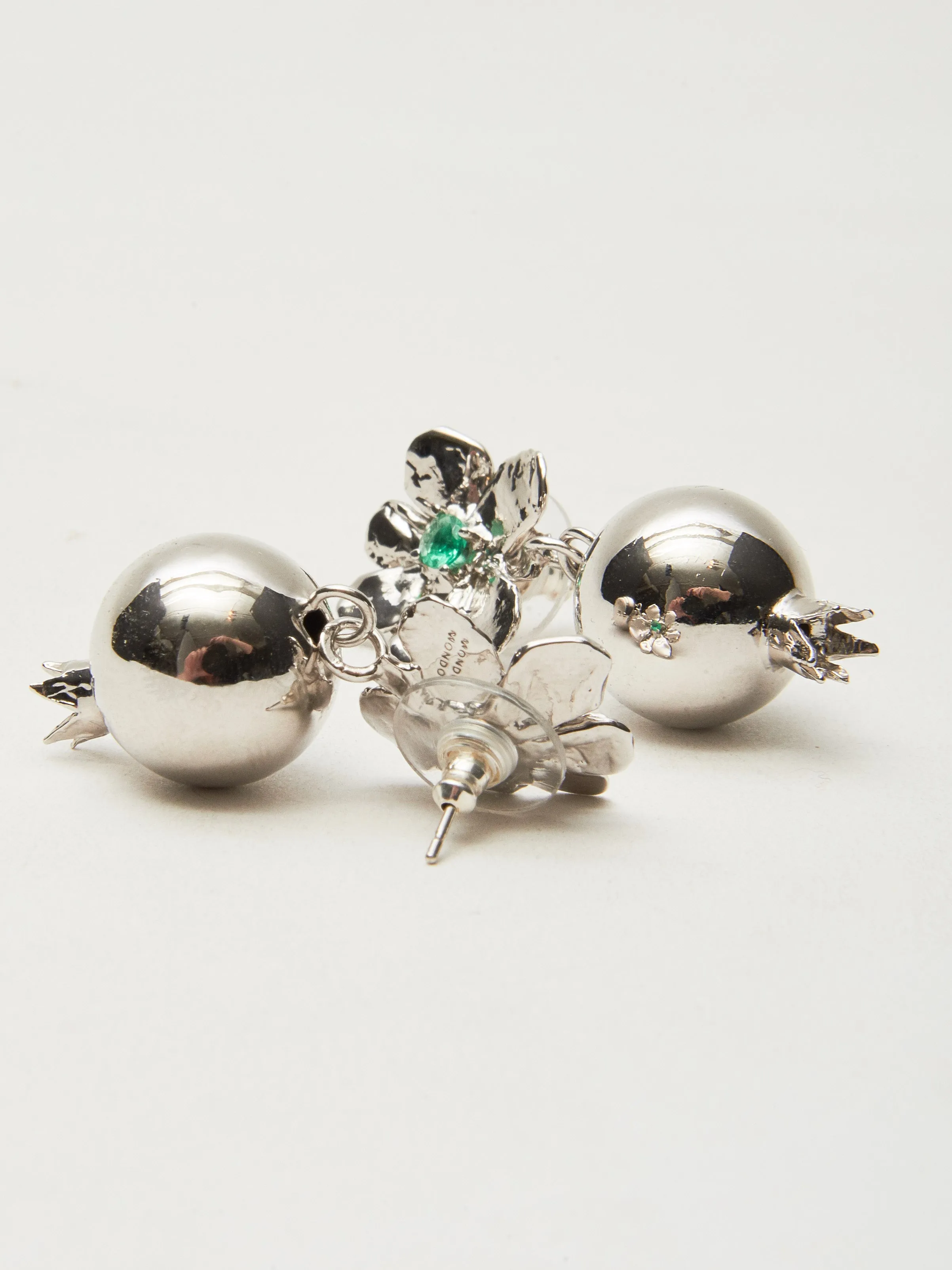 White Bronze/Lizard Green Melograno Earrings sold by Frances May Houseline product image thumbnail 3
