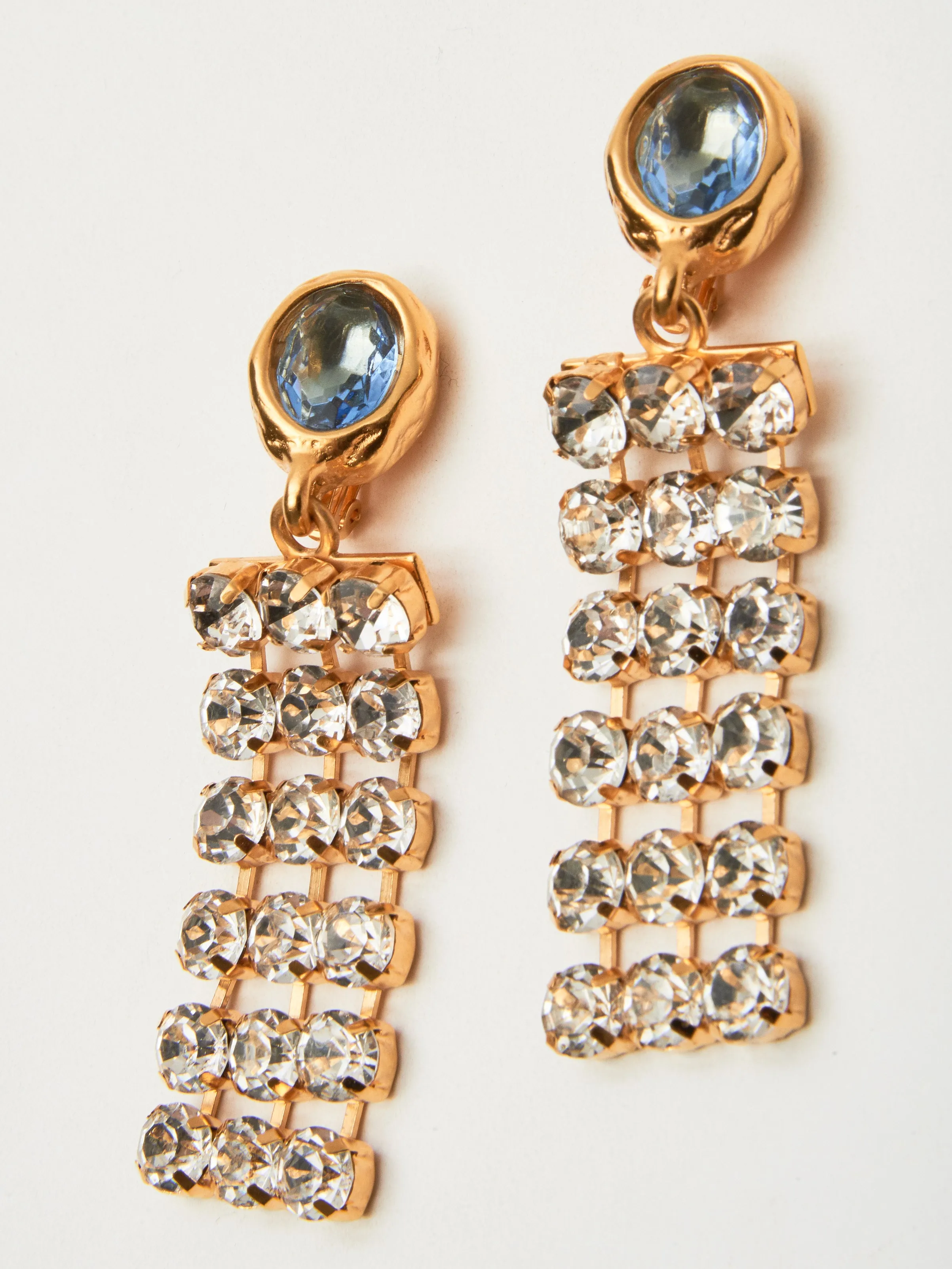 Gold/Light Blue Flash Earrings sold by Frances May Houseline product image thumbnail 3