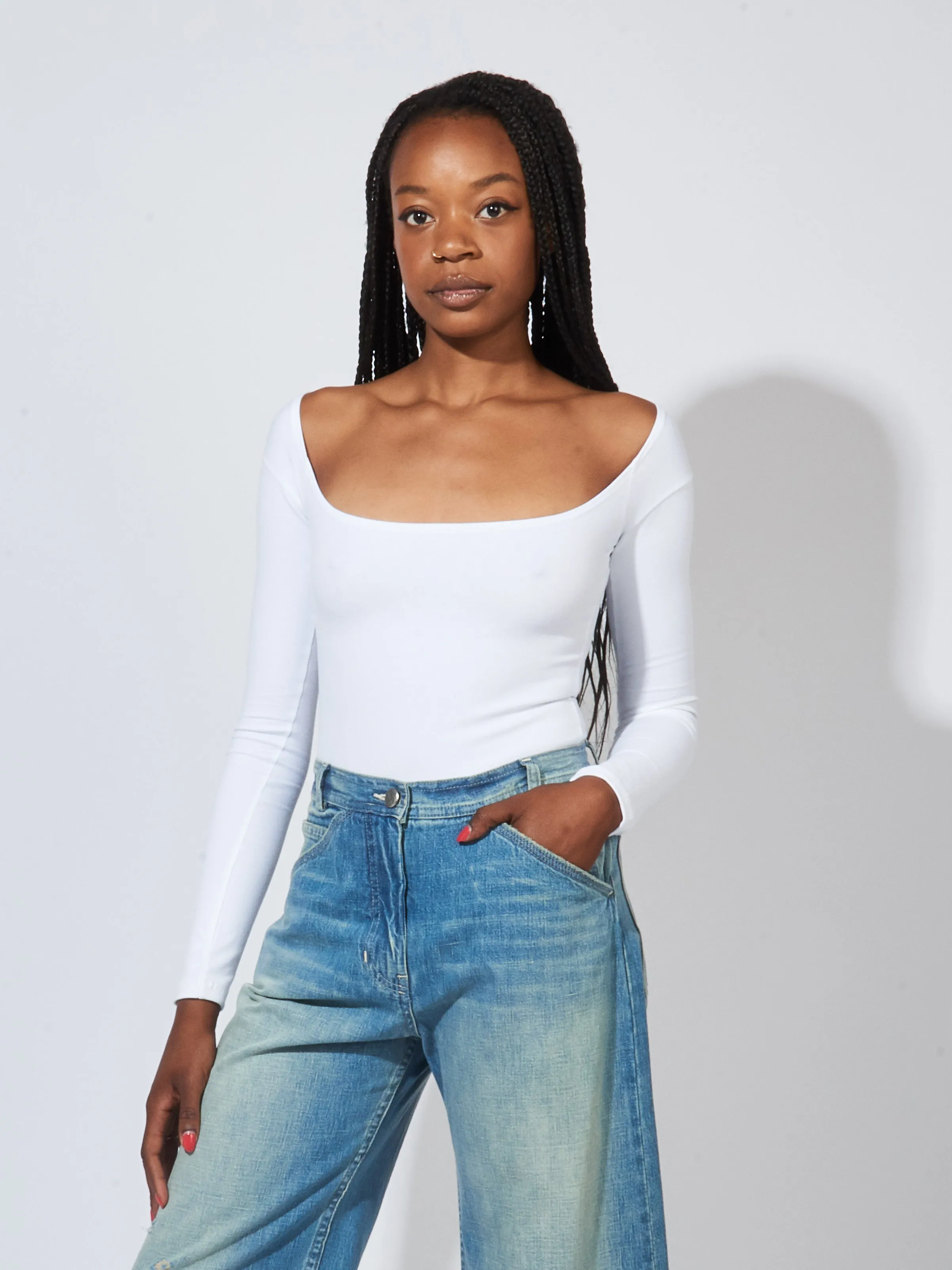 White El Tigre L/S Bodysuit sold by Frances May Houseline product image thumbnail 2