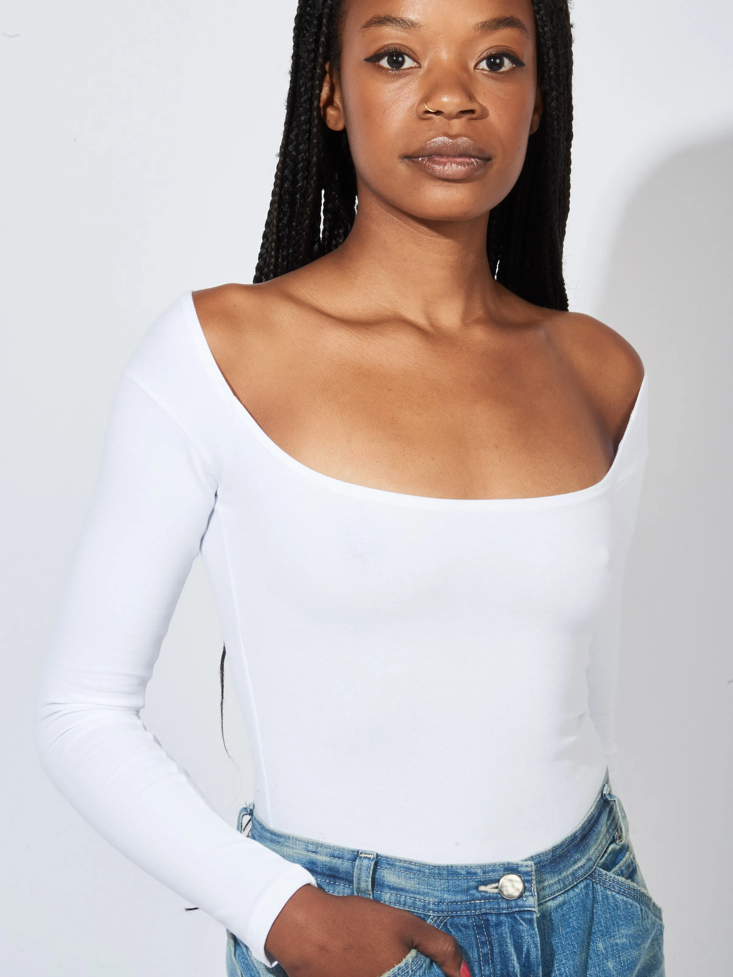 White El Tigre L/S Bodysuit sold by Frances May Houseline product image thumbnail 4
