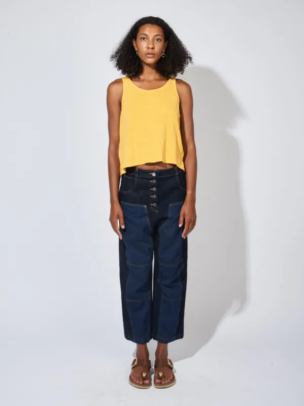 Dark Indigo Handy Pant made by Frances May Houseline