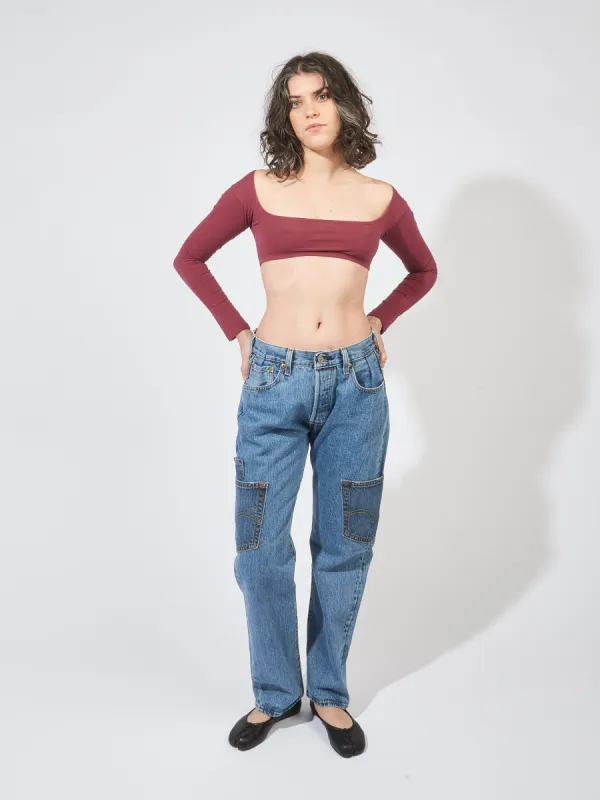 Port El Tigre Chiquito L/S Crop Top sold by Frances May Houseline