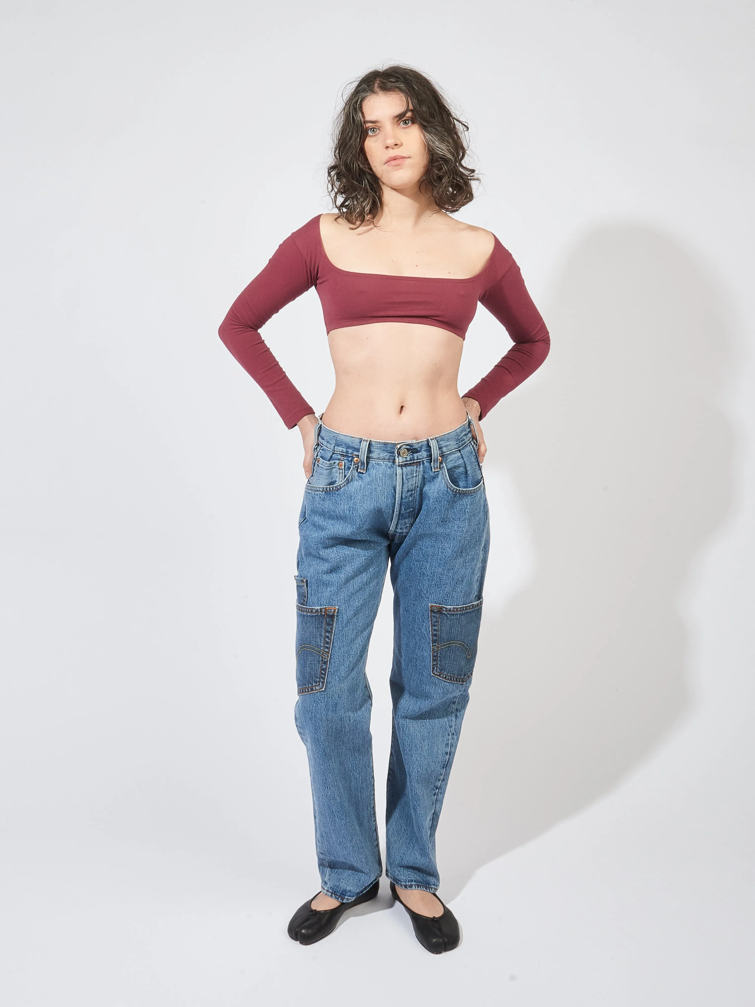 Port El Tigre Chiquito L/S Crop Top sold by Frances May Houseline