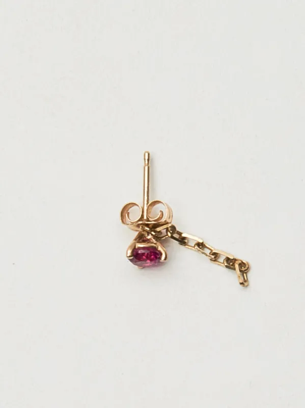Gold/Ruby Gem Stud made by Frances May Houseline