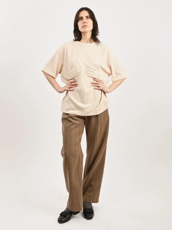 Cream Knit Glove Top sold by Frances May Houseline