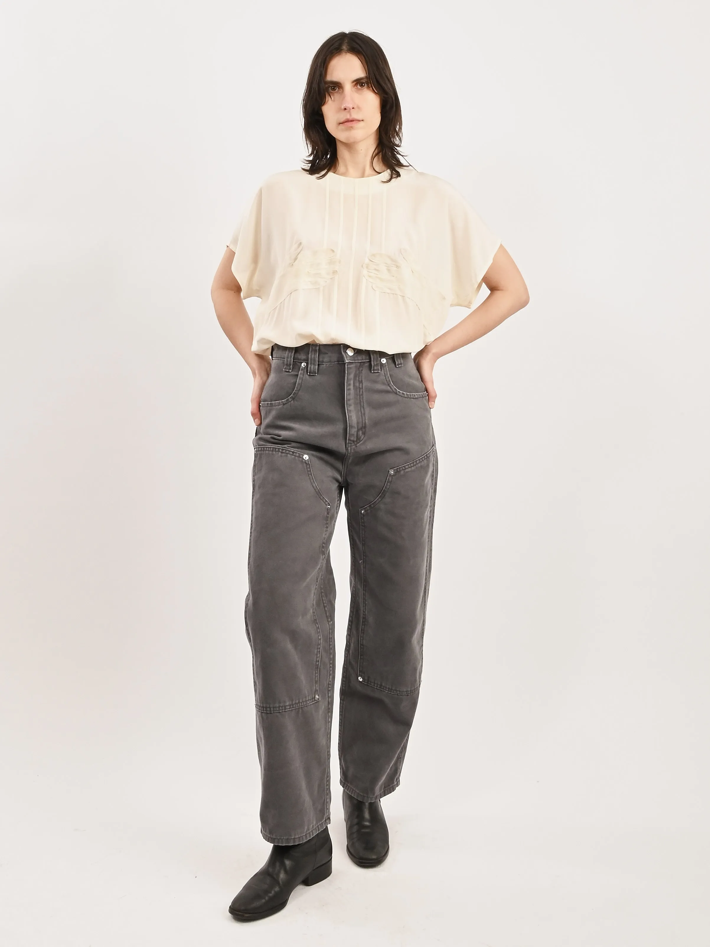 Slate Double Knee Baggy Jean sold by Frances May Houseline