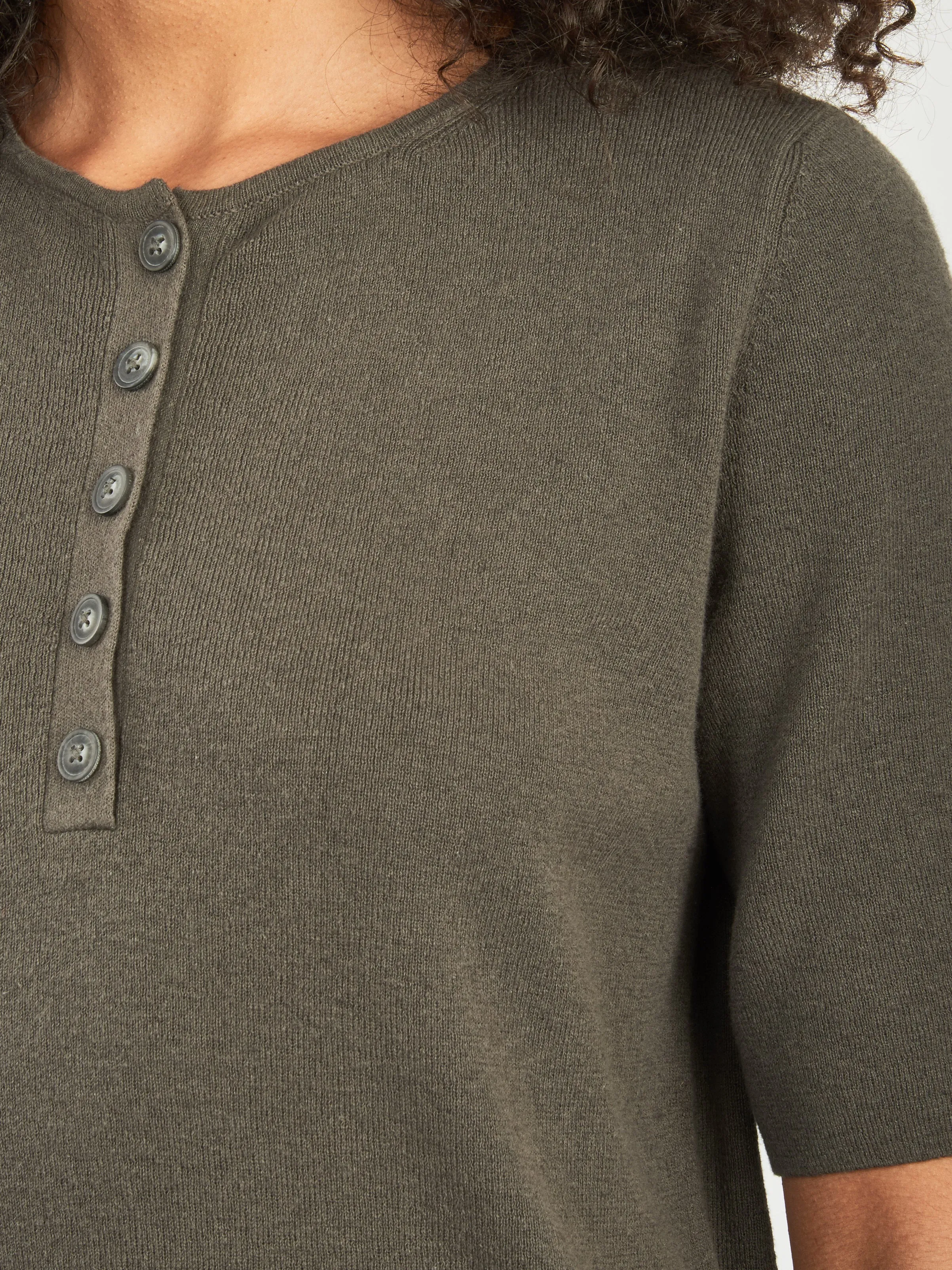 Coal Rib Henley sold by Frances May Houseline product image thumbnail 4