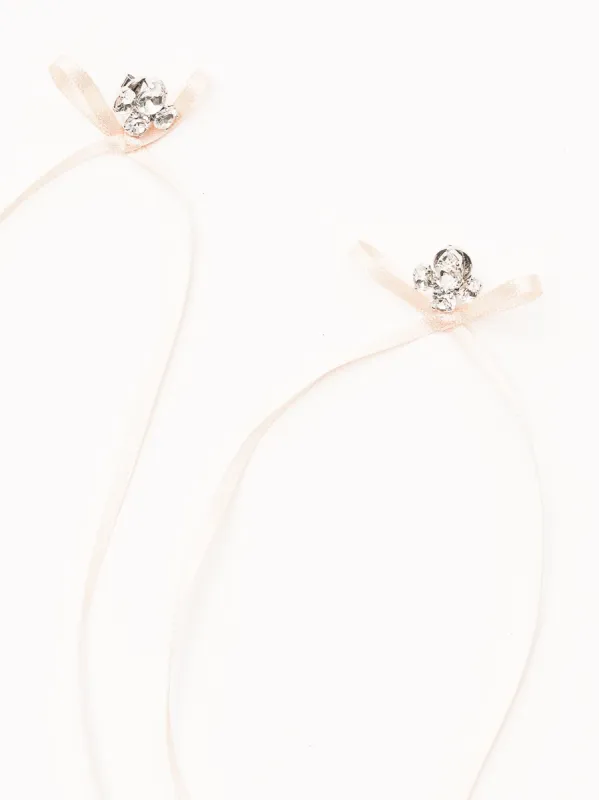 Crystal/Rose Victorian Bow Ribbon Stud Earrings sold by Frances May Houseline