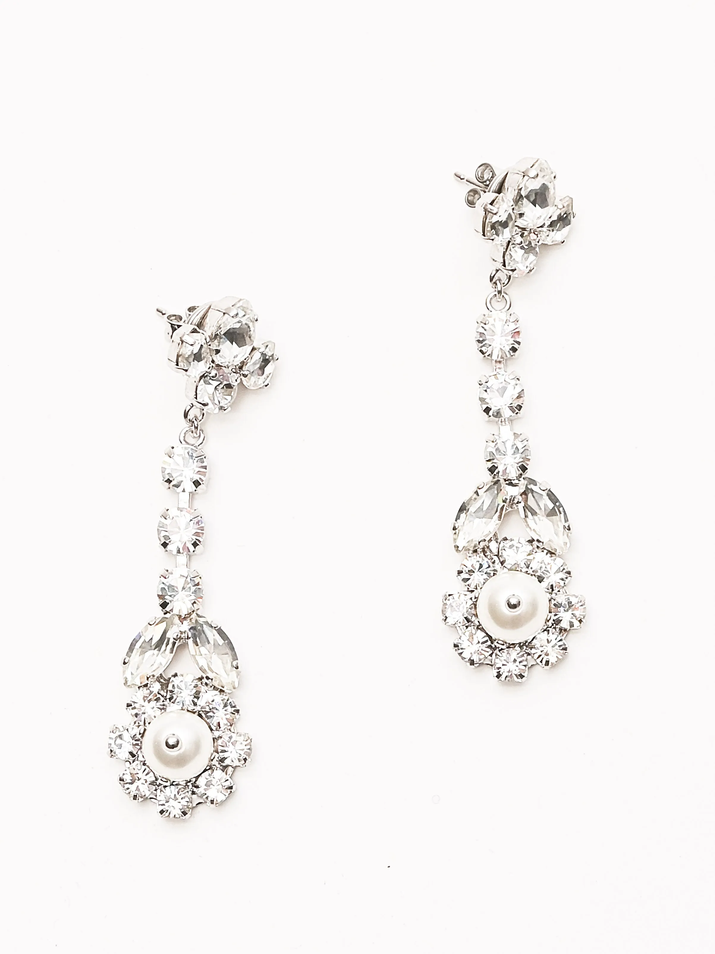 Pearl/Crystal Victorian Drip Earrings sold by Frances May Houseline product image thumbnail 2