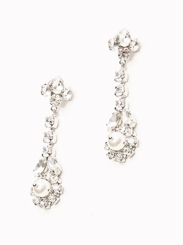 Pearl/Crystal Victorian Drip Earrings made by Simone Rocha