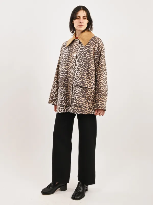 Almond Milk Printed Canvas Midi Jacket sold by Frances May Houseline