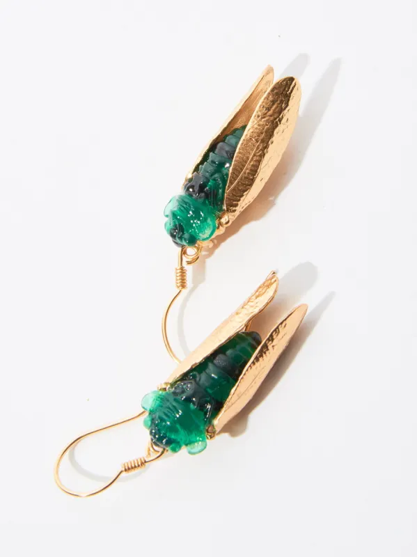 Cicada Myth Earrings made by Frances May Houseline