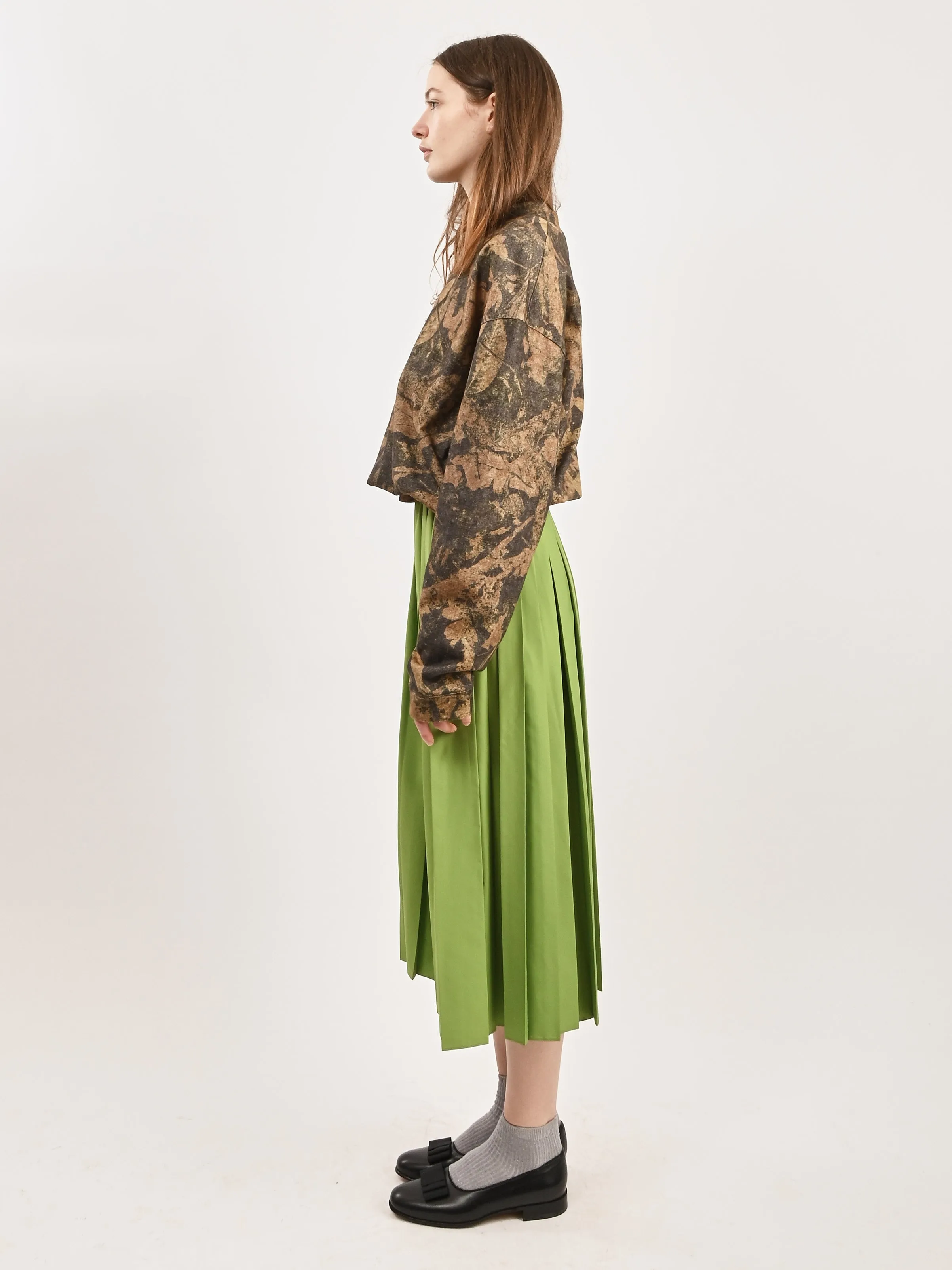 Lime Nylon Pleated Pull On Skirt sold by Frances May Houseline product image thumbnail 5