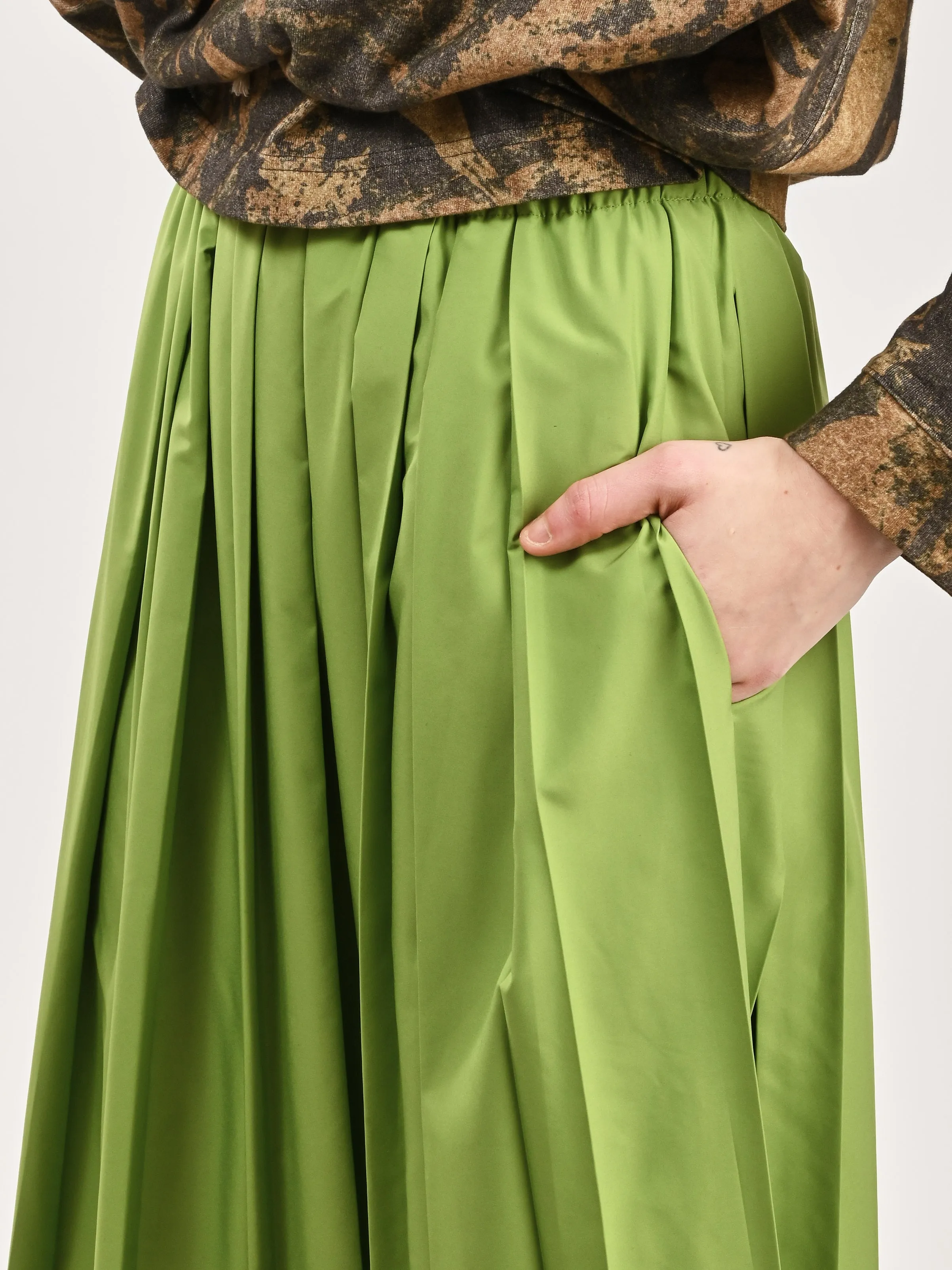 Lime Nylon Pleated Pull On Skirt sold by Frances May Houseline product image thumbnail 4