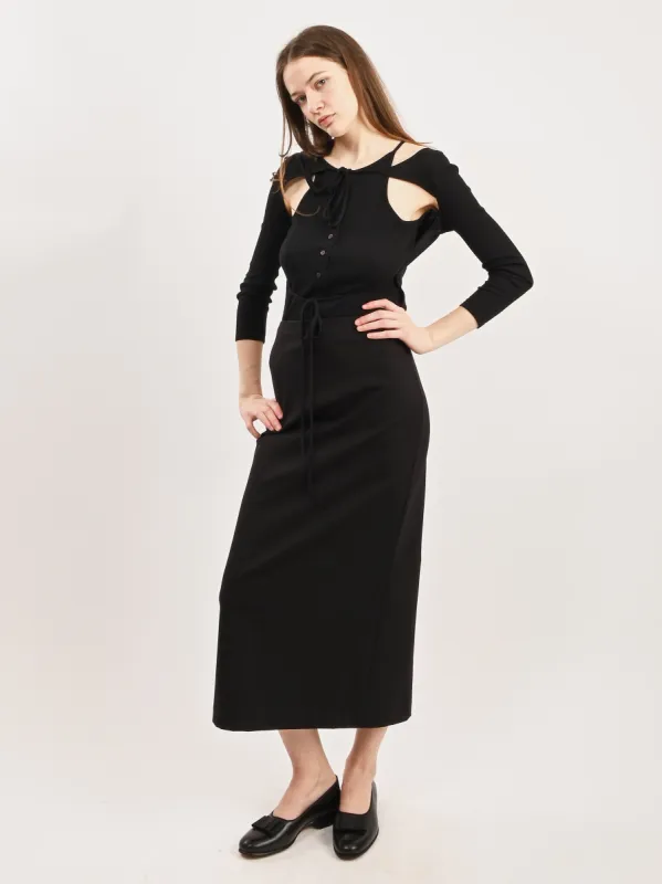 Black Compact Ultra Stretch Knit Pencil Skirt sold by Frances May Houseline