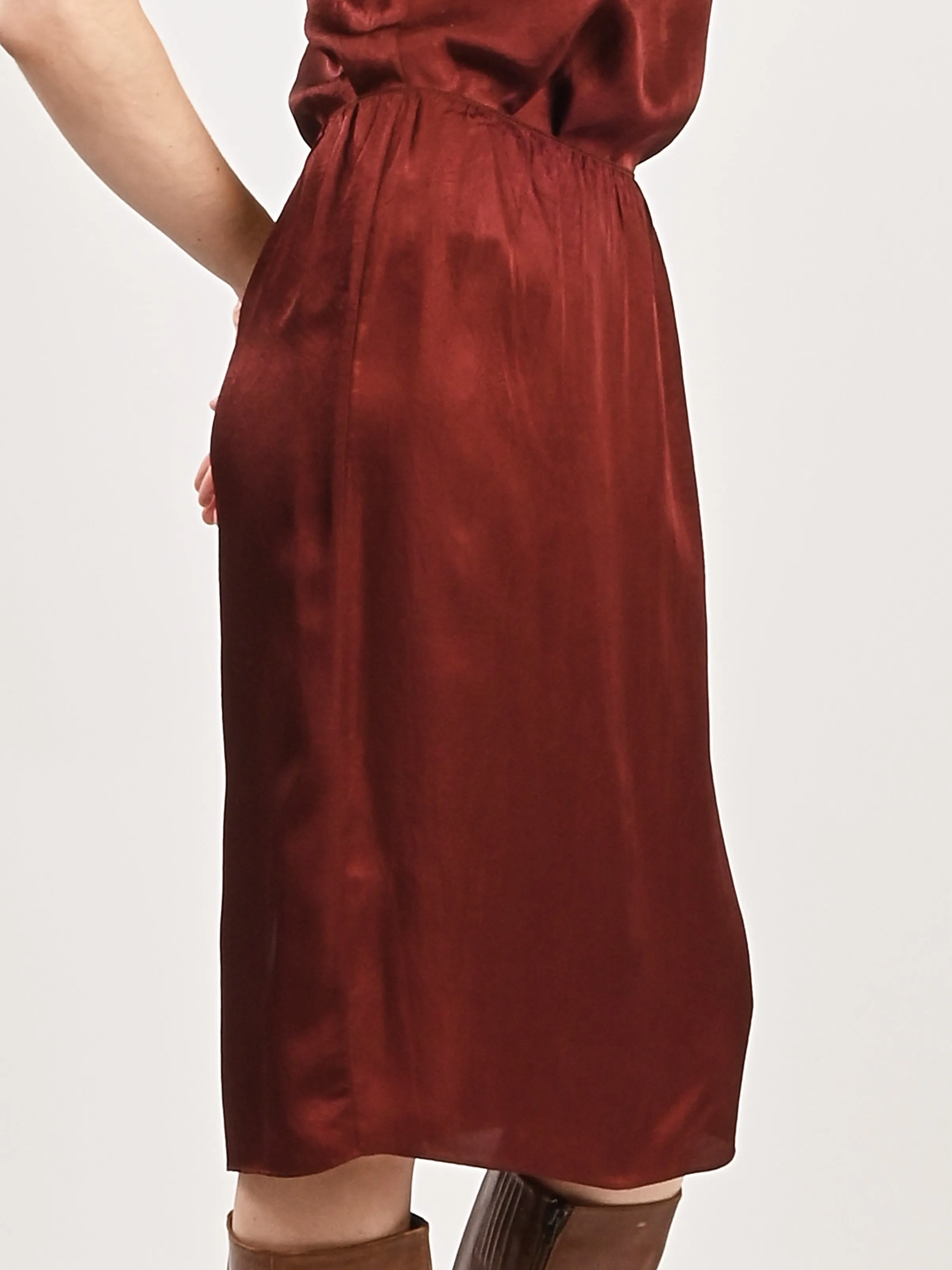 Port Wine The Slip Skirt sold by Frances May Houseline product image thumbnail 3