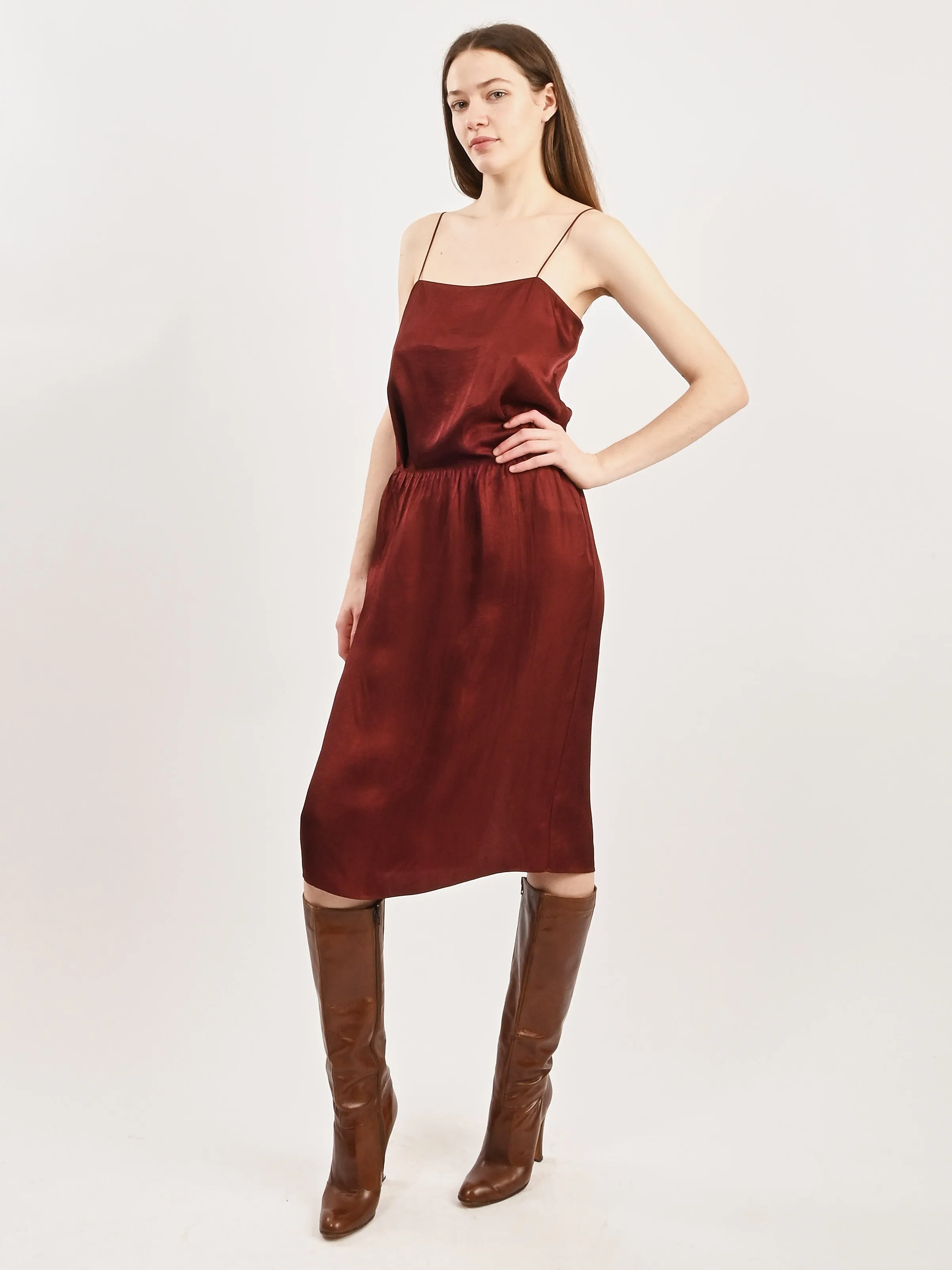 Port Wine The Slip Skirt sold by Frances May Houseline