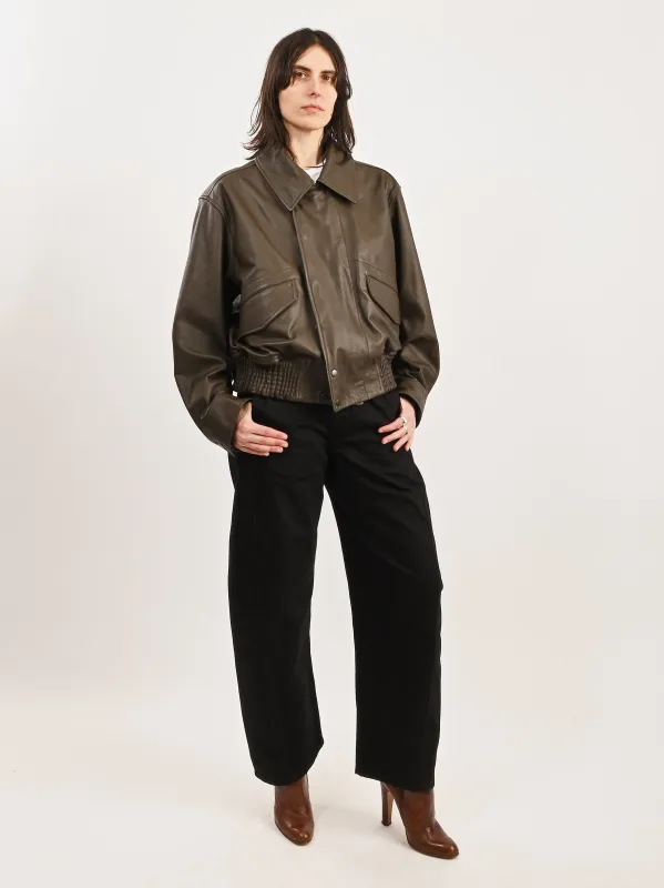 Mushroom Leather Blouson sold by Frances May Houseline