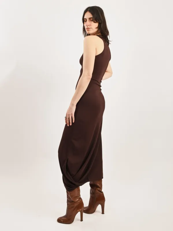 Dark Cherry Twisted Hem Dress sold by Frances May Houseline