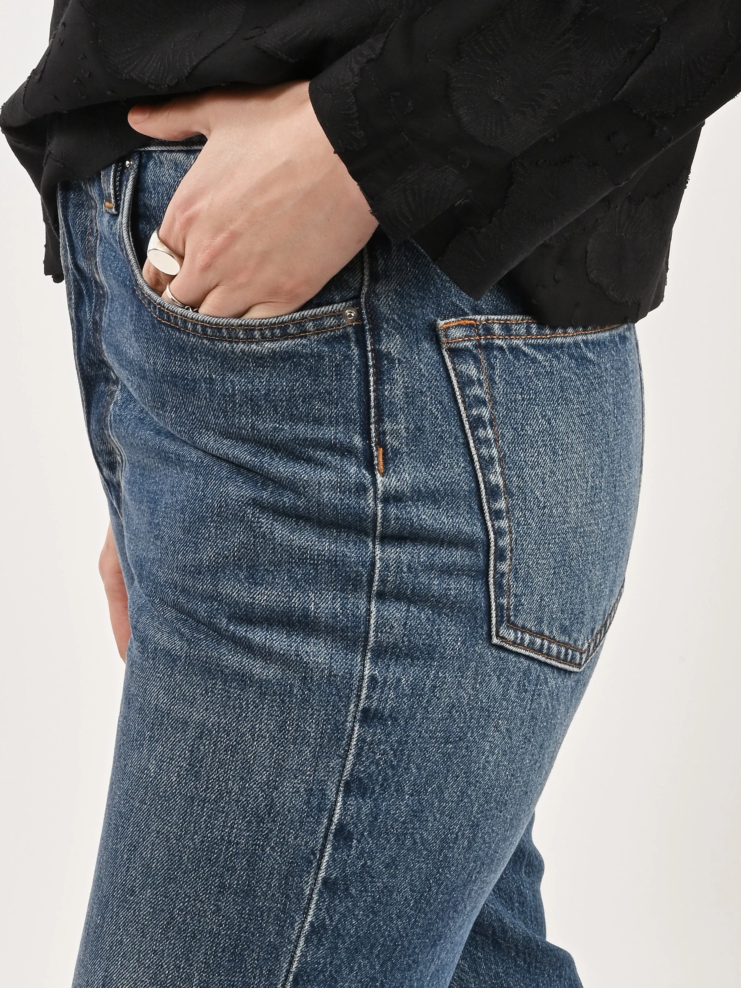Mid Blue Classic Cut Denim sold by Frances May Houseline product image thumbnail 3