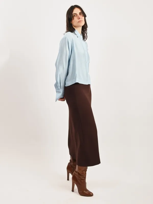 Sky Cropped Button Down Shirt sold by Frances May Houseline